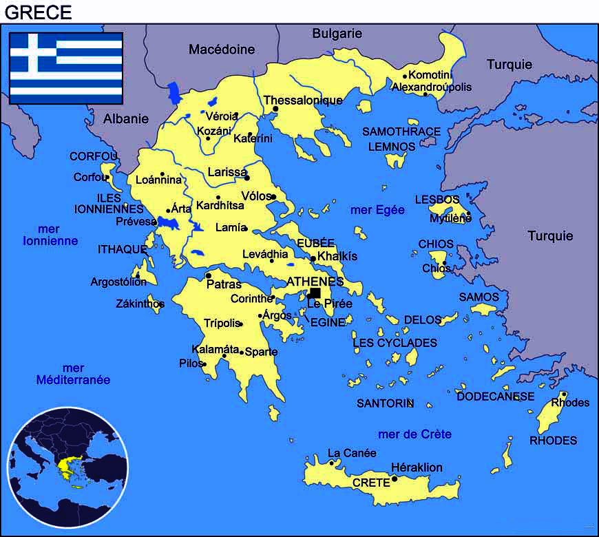 Carte Grèce - Plan : cliquez sur la carte de la Grèce pour l'agrandir.