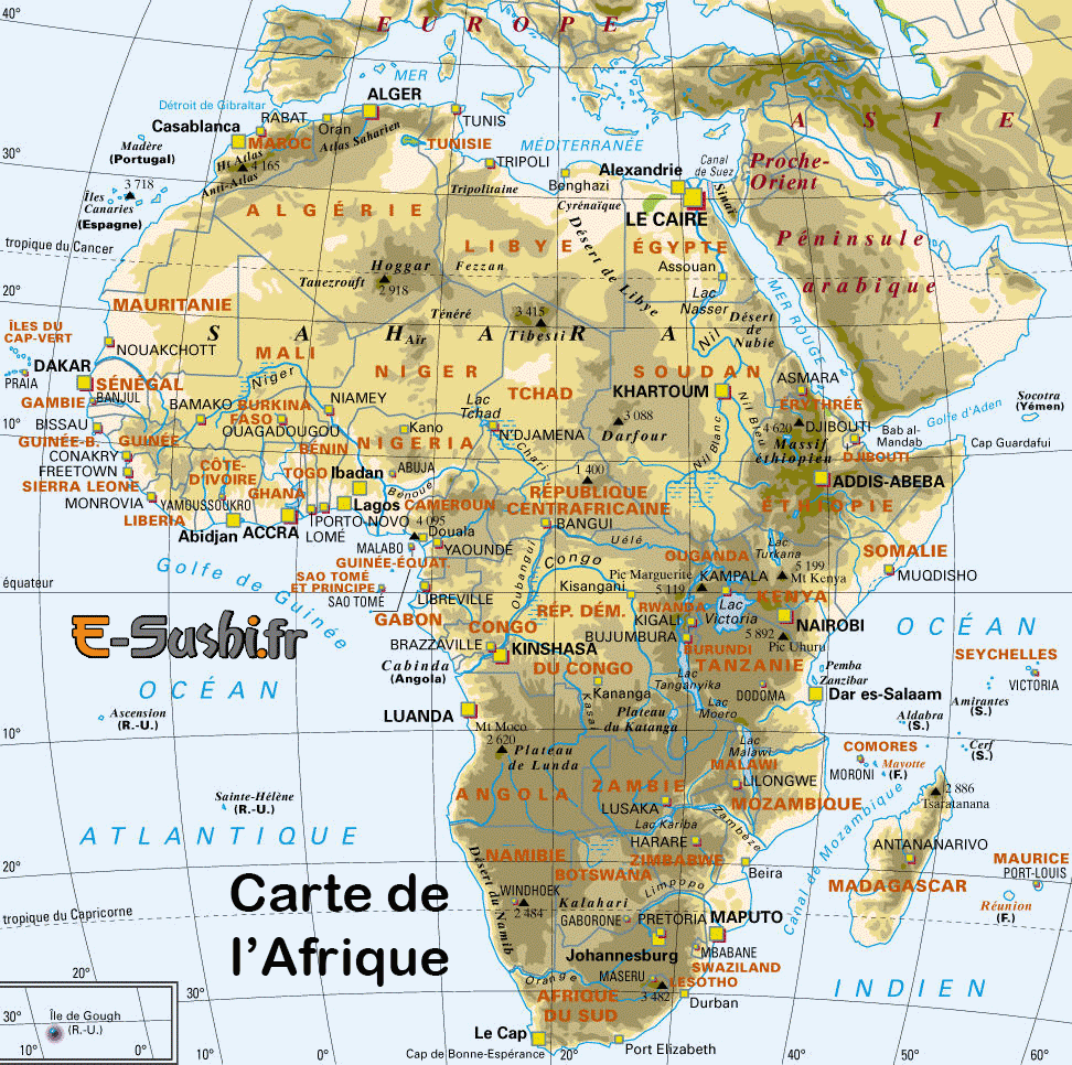 Afrique - Carte détaillée