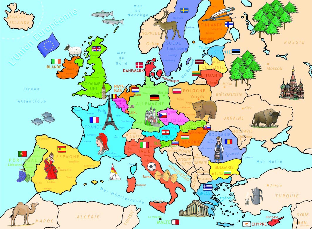 Europe - Carte touristique