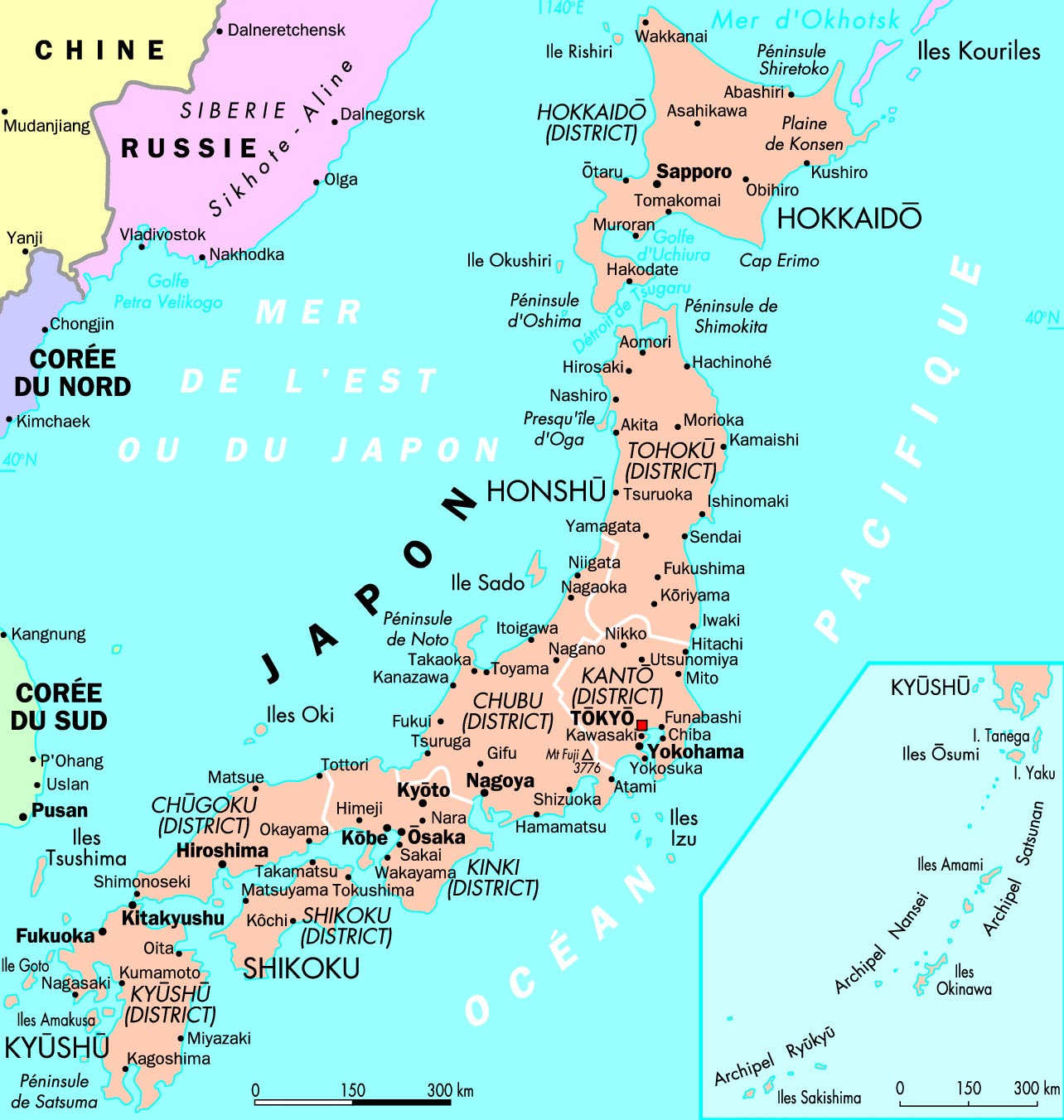 Japon - Carte détaillée