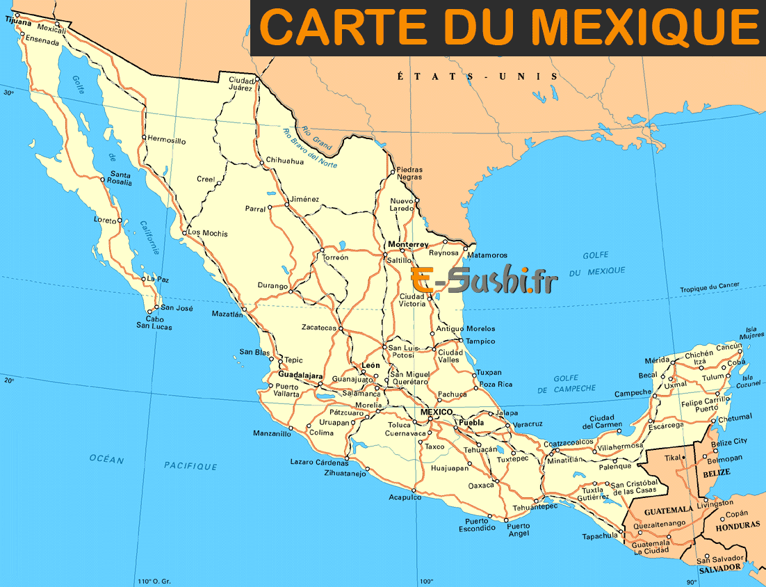 Mexique - Carte détaillée