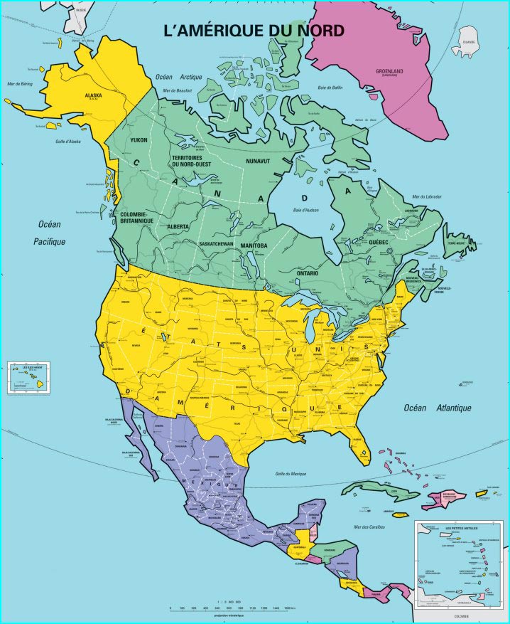 Amérique du Nord - carte générale