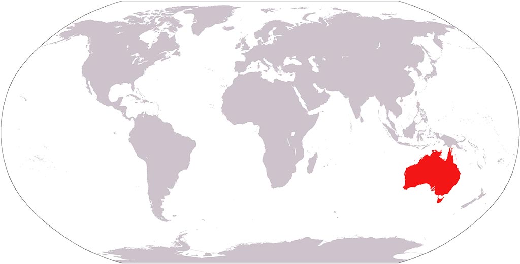 Australie sur la carte du monde