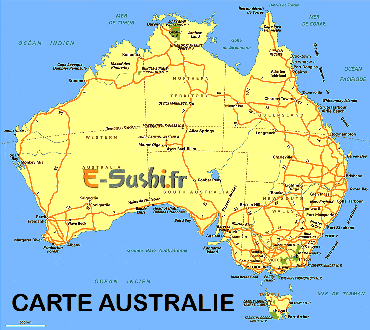 Cliquez sur la carte Australie