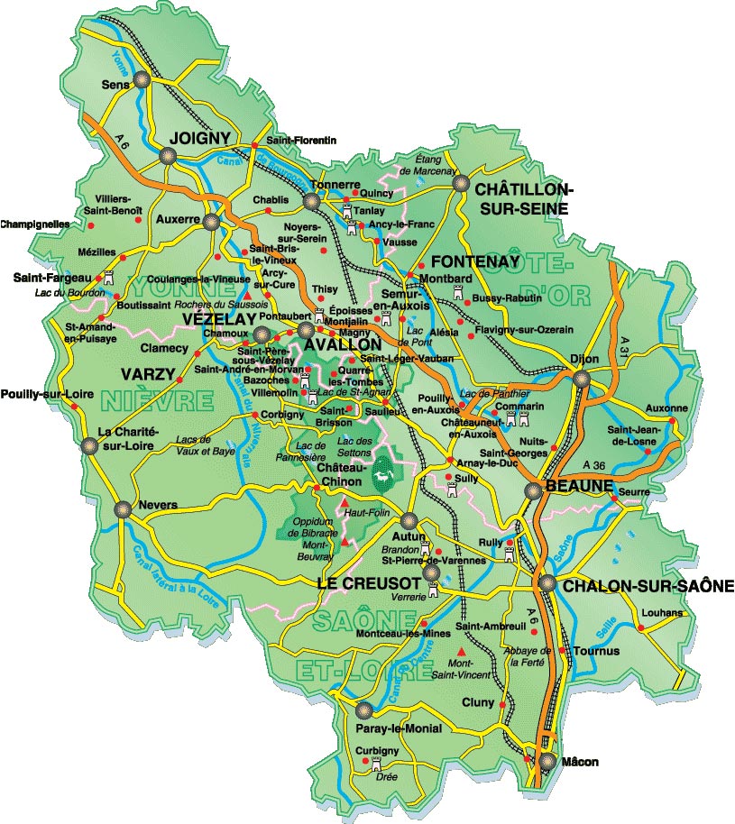 Avalon - Carte de Bourgogne