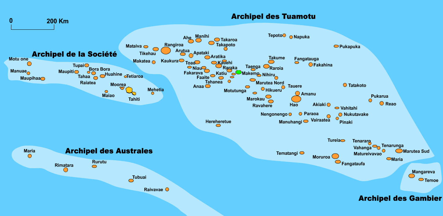Carte de Tuamotu