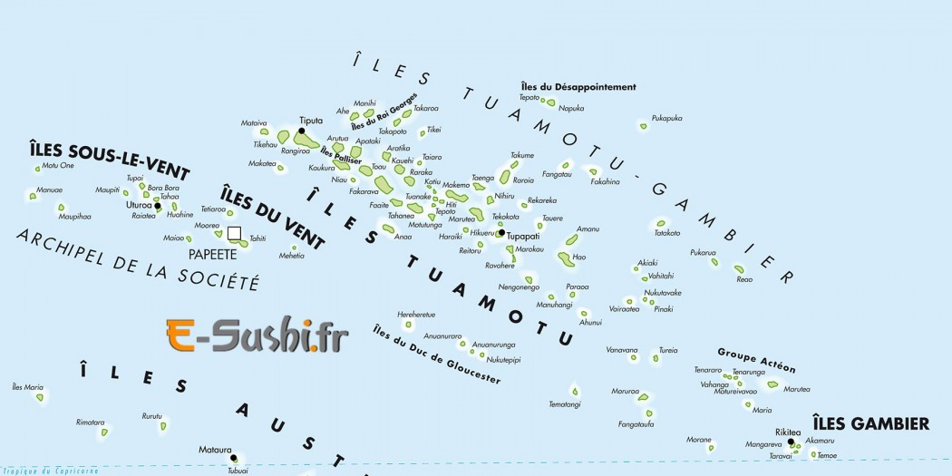 Polynésie Carte des îles