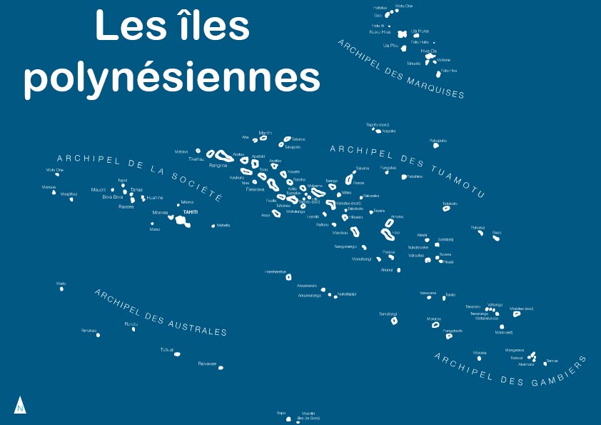 Carte des îles polynésiennes
