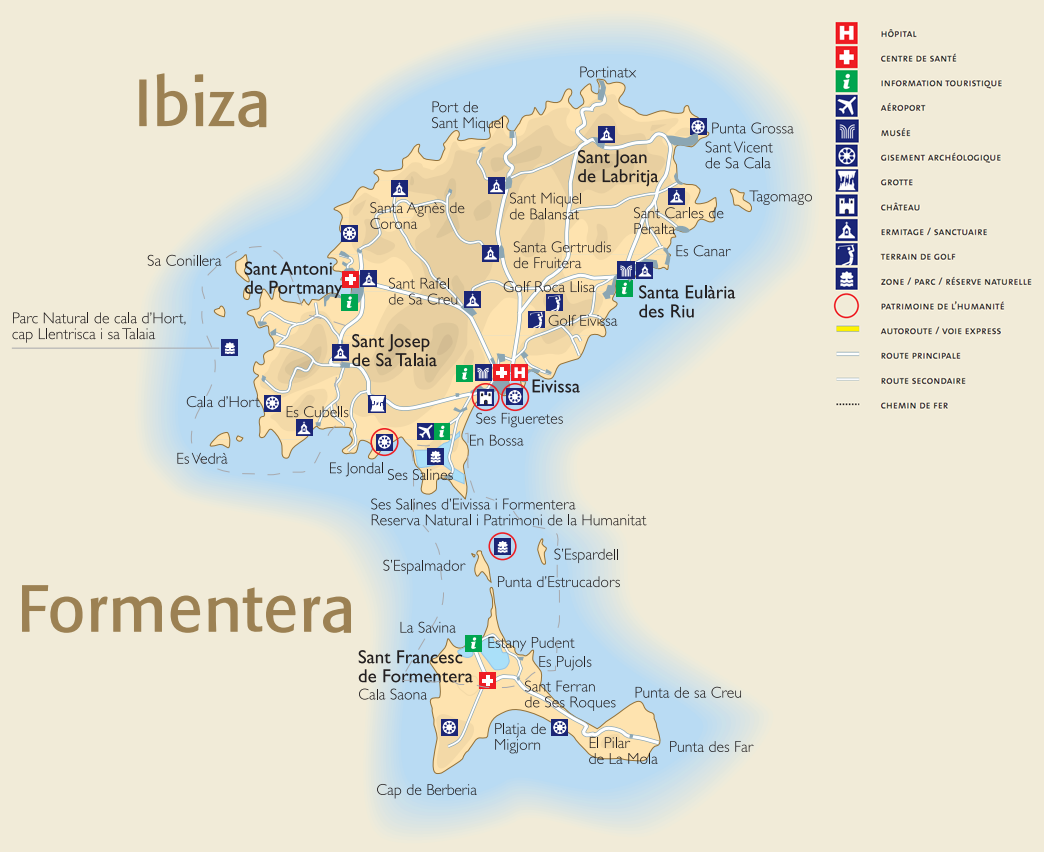 Carte touristique Ibiza