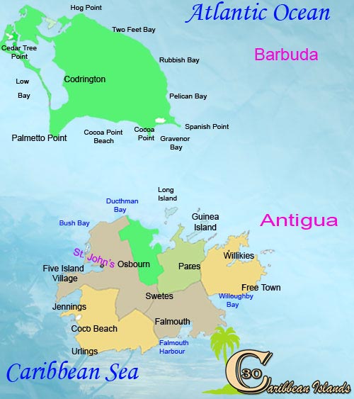 Carte Antigua et Barbuda