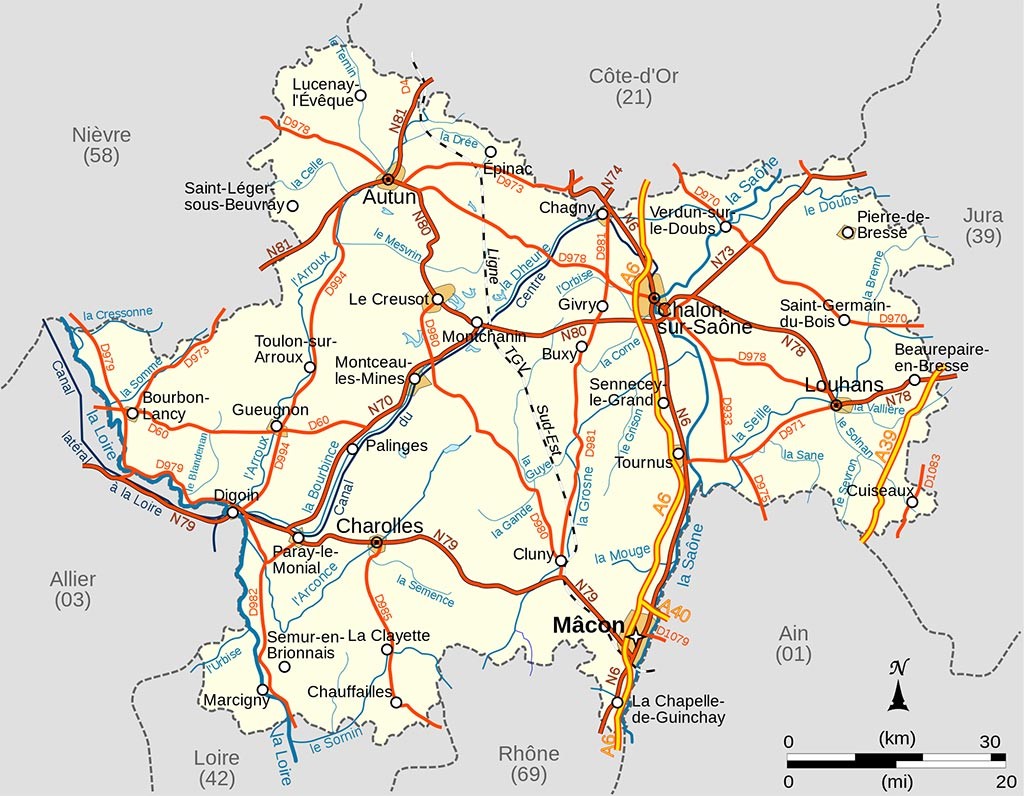 Saone et Loire- Carte
