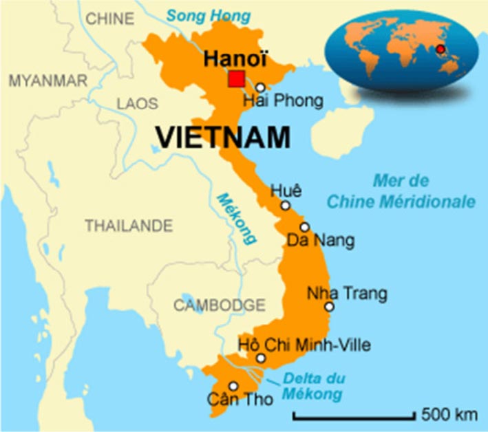 Carte du Viêt Nam