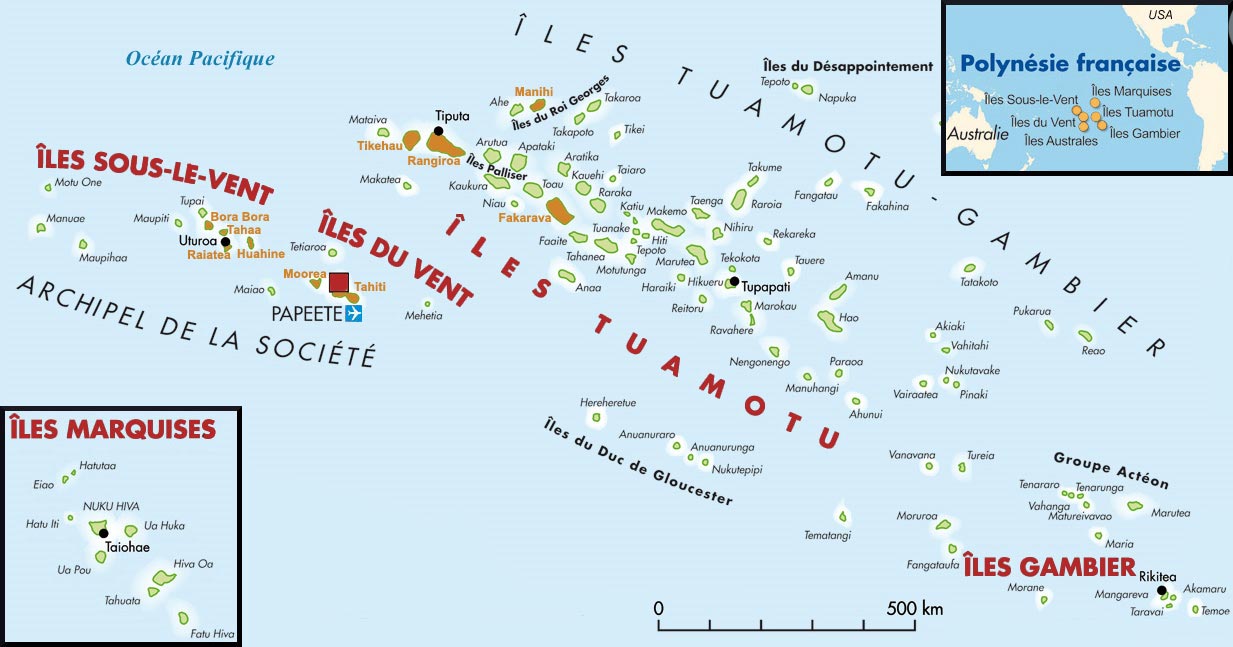 Carte - Tahiti et Polynésie