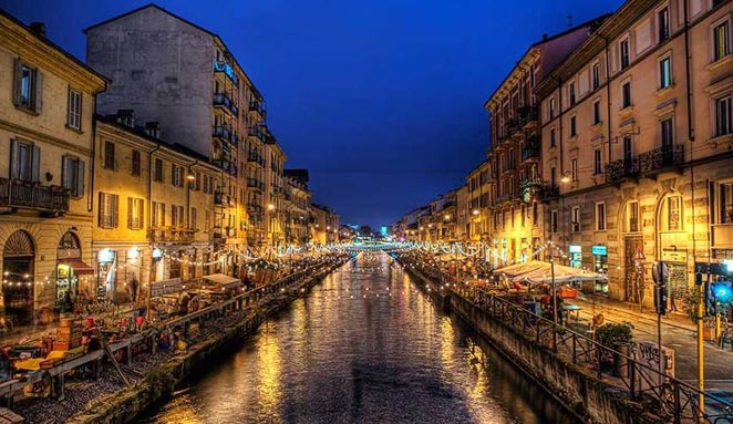 Ville de Milan - Photo de nuit