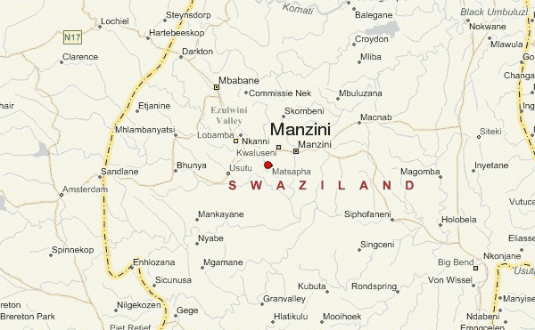 Manzini-carte-swaziland