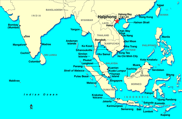 carte du Vietnam - Haiphong