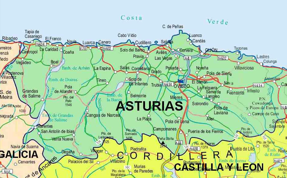 carte des Asturies