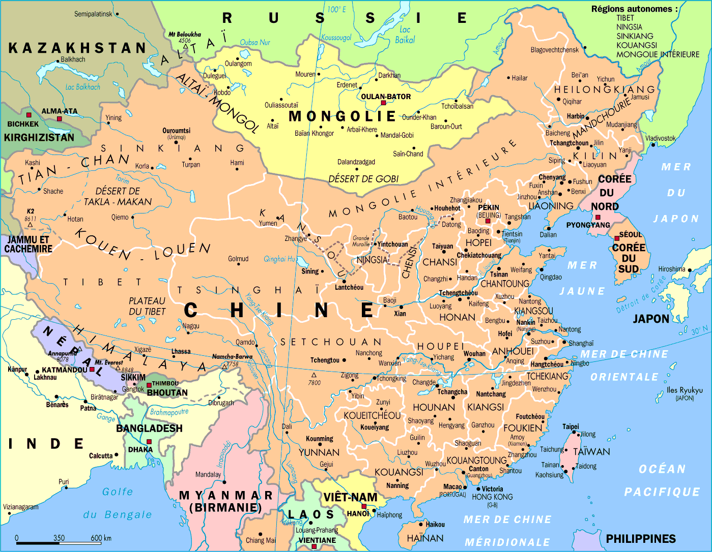 carte de la chine du nord - Image