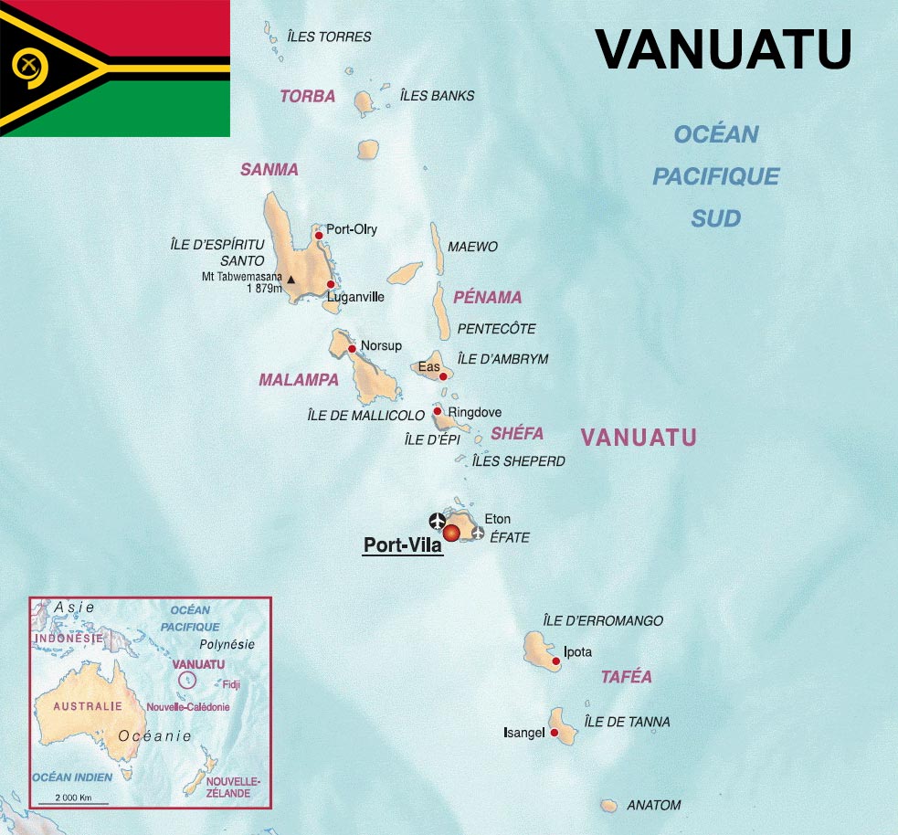 carte de Vanuatu