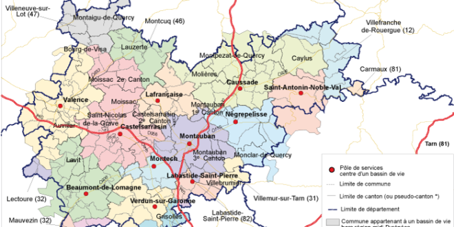 carte du Tarn et Garonne