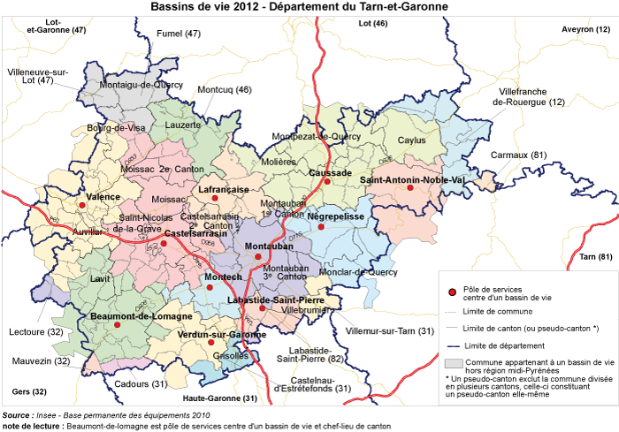 carte du Tarn et Garonne
