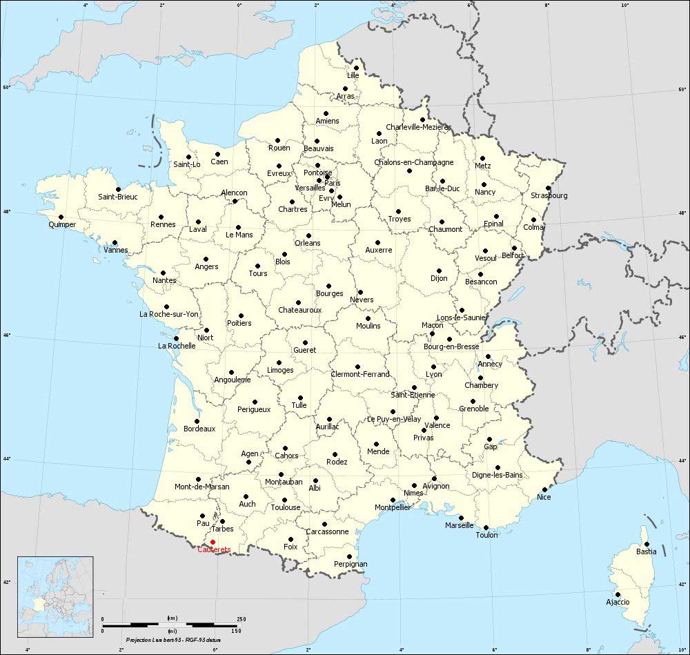 Ville de Cauterets - Carte de France
