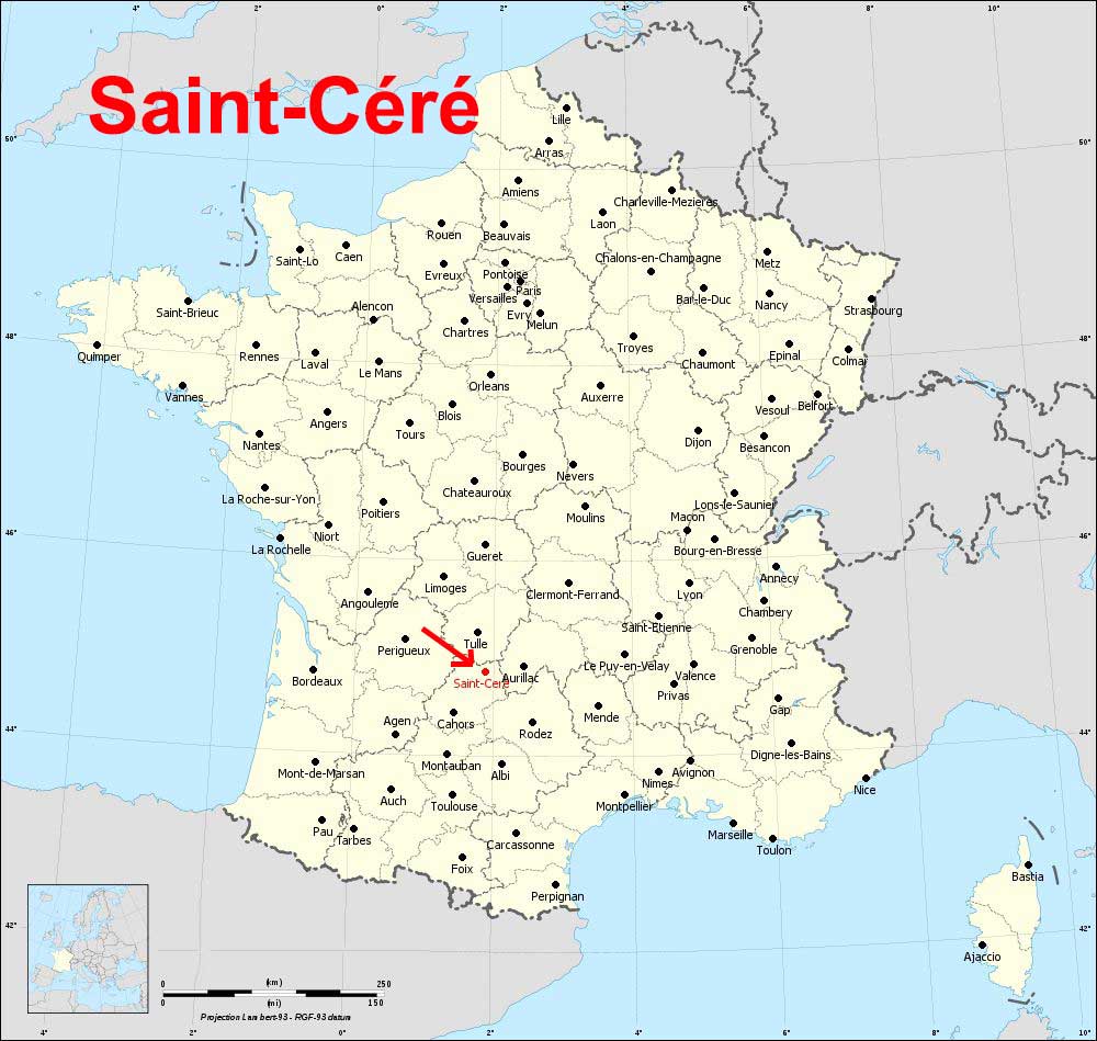 Carte de Saint Céré