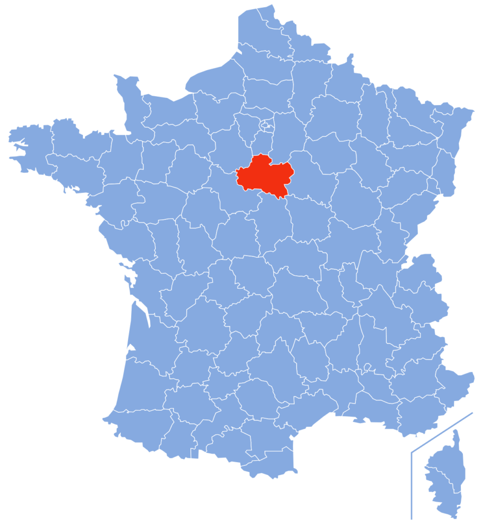 Loiret sur la carte de France