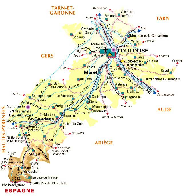 Carte Haute Garonne
