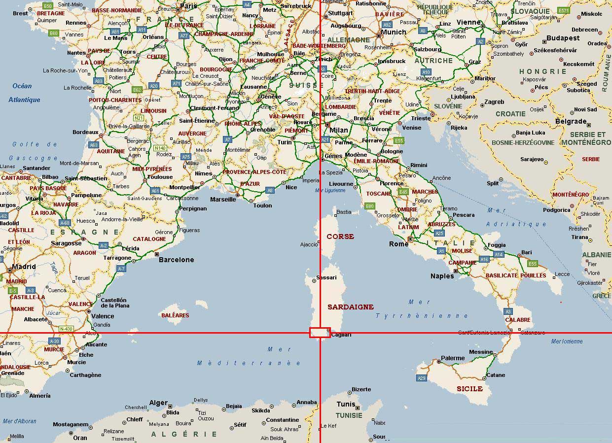 carte routiere france italie