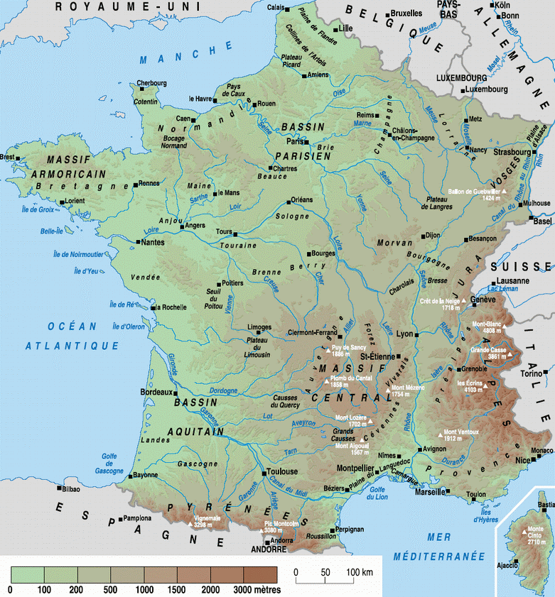 Carte de France détaillée