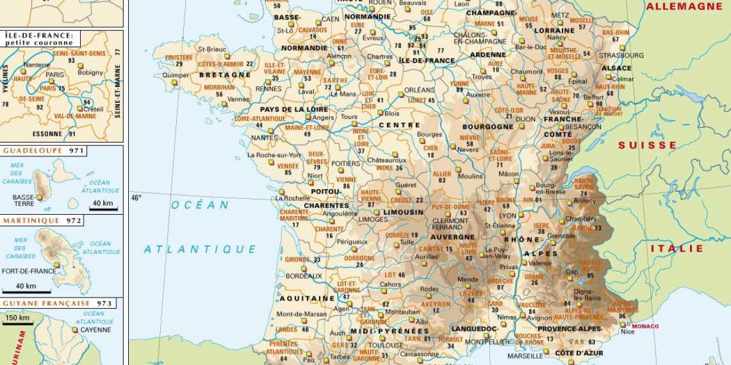 Carte France villes et villages