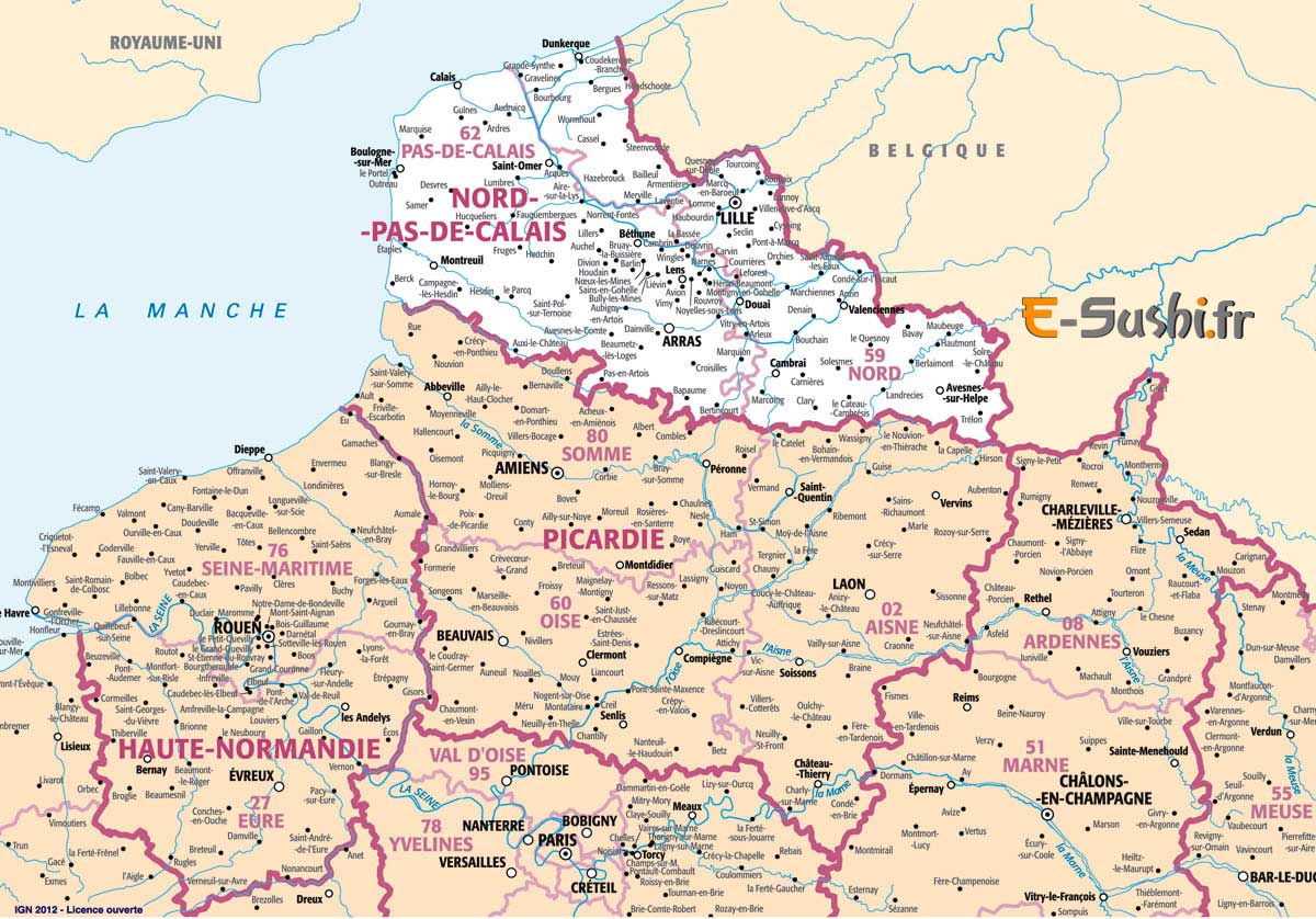 Carte de France Sud