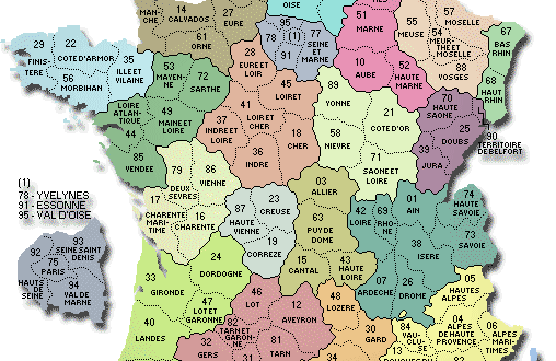 Carte de France - Départements