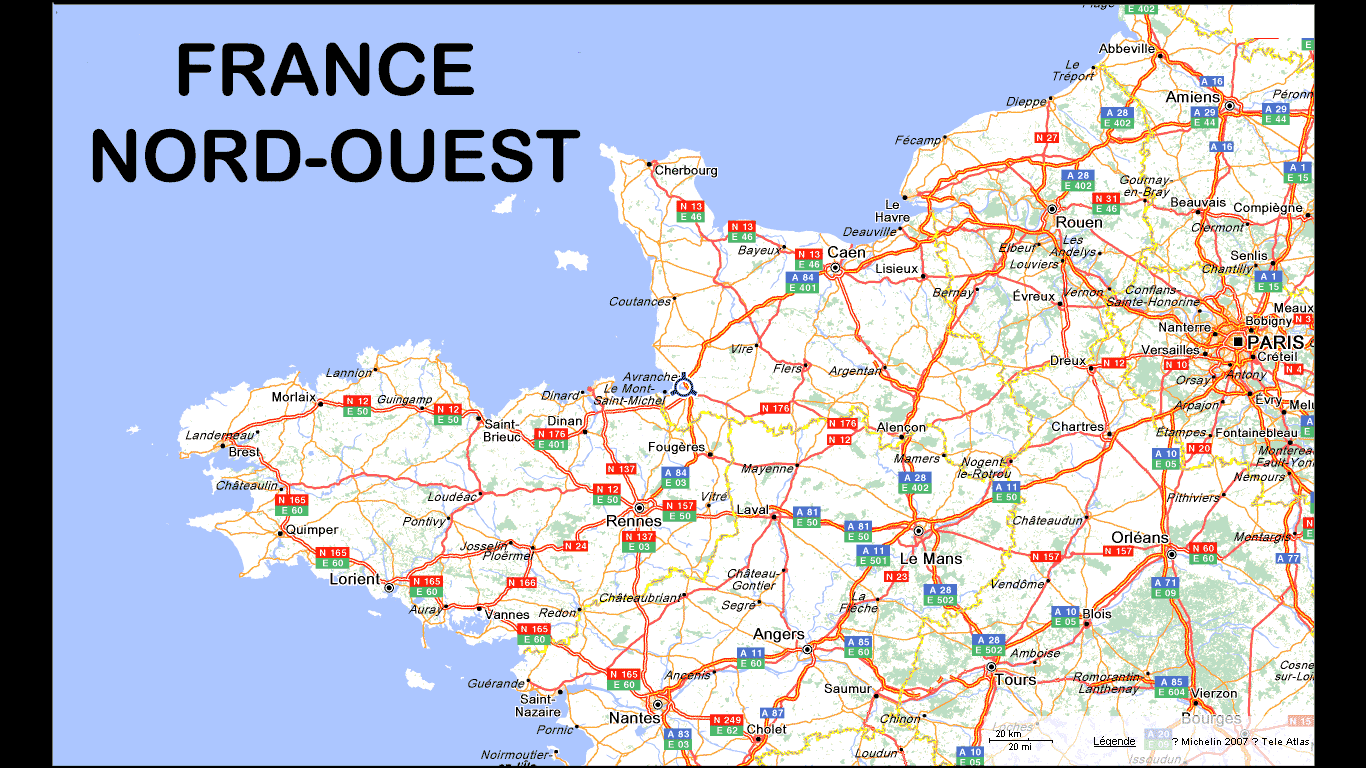 carte Nord-Ouest - France