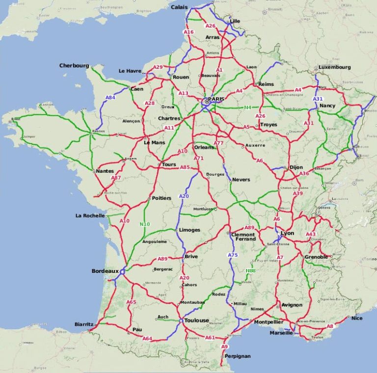 Carte de France des autoroutes - Arts et Voyages