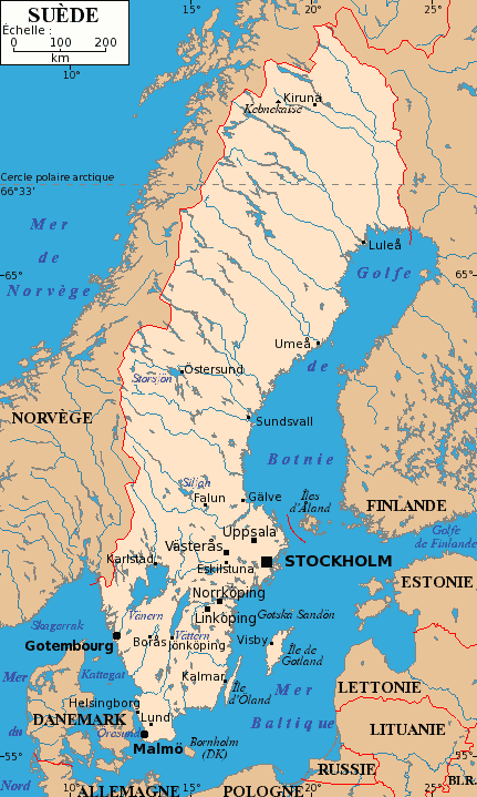 Carte de la Suède