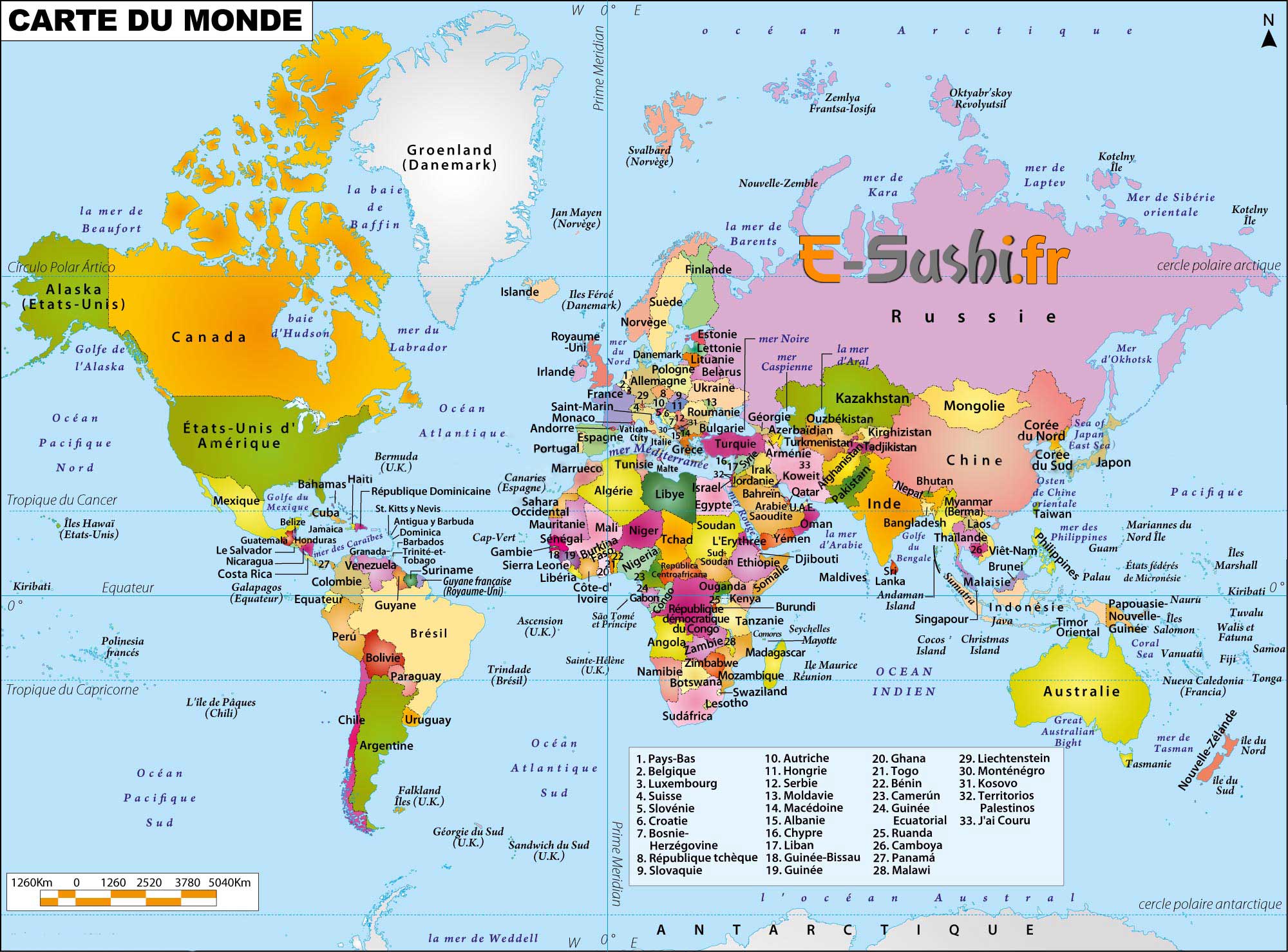 Carte mondiale