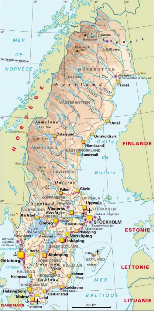 Suède - Carte
