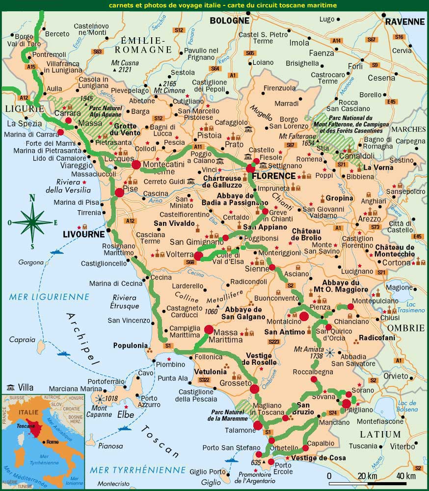 Carte Italie - Plan de la Toscane
