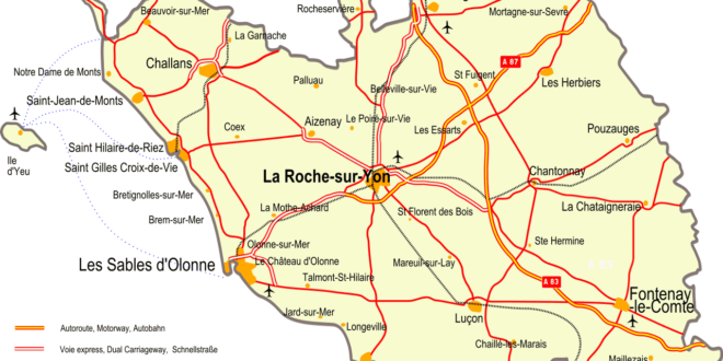 Carte du département de la Vendée