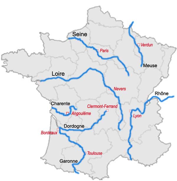 Fleuve de la Dordogne - Carte