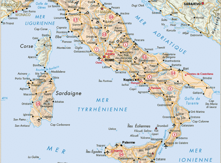 Carte routière Italie