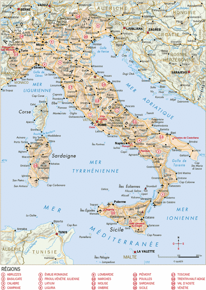 Carte routière – Italie