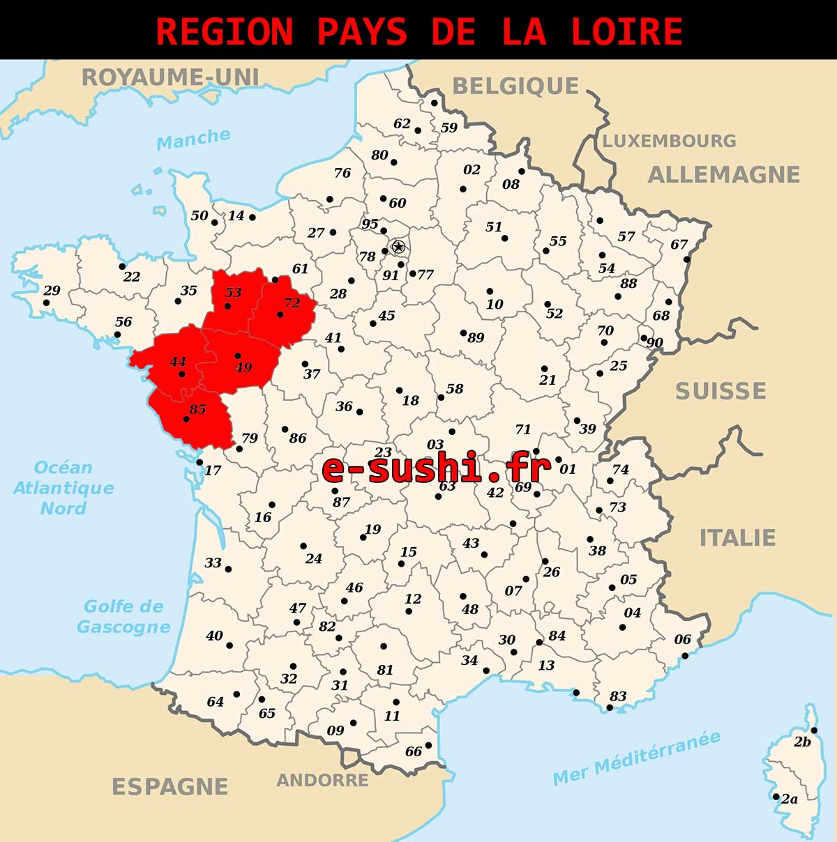 Carte – Région Pays de la Loire