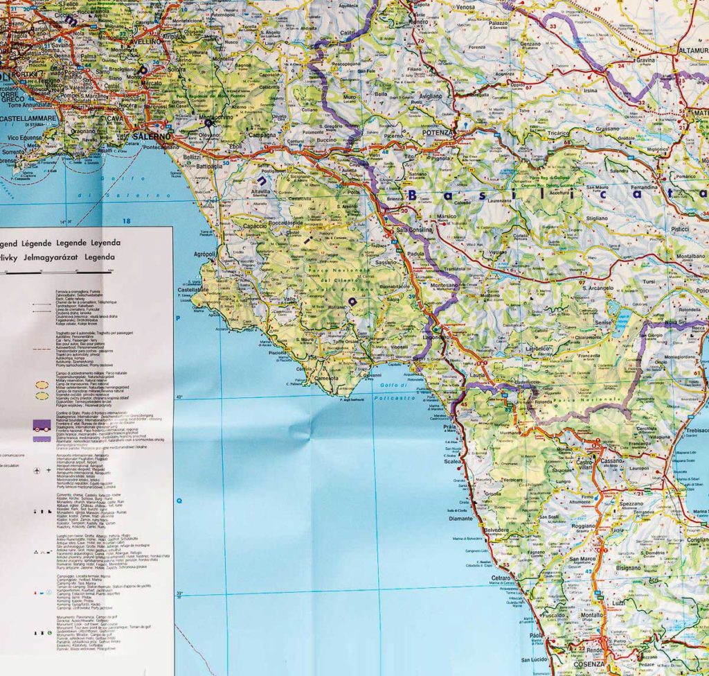 Carte routière Italie - Nord et Sud