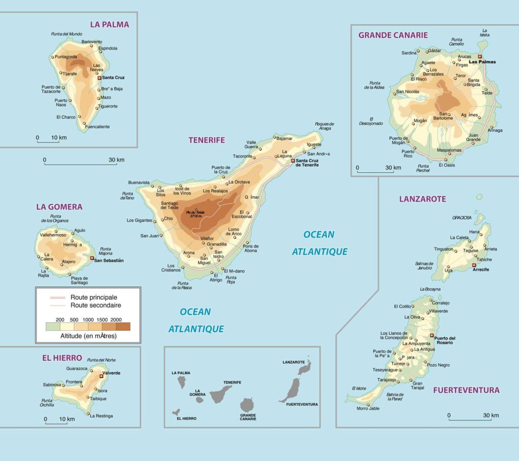 Archipel Iles Canaries - Carte détaillée