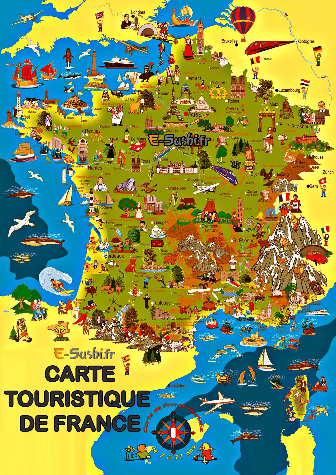 Carte de France touristique • Voyages - Cartes