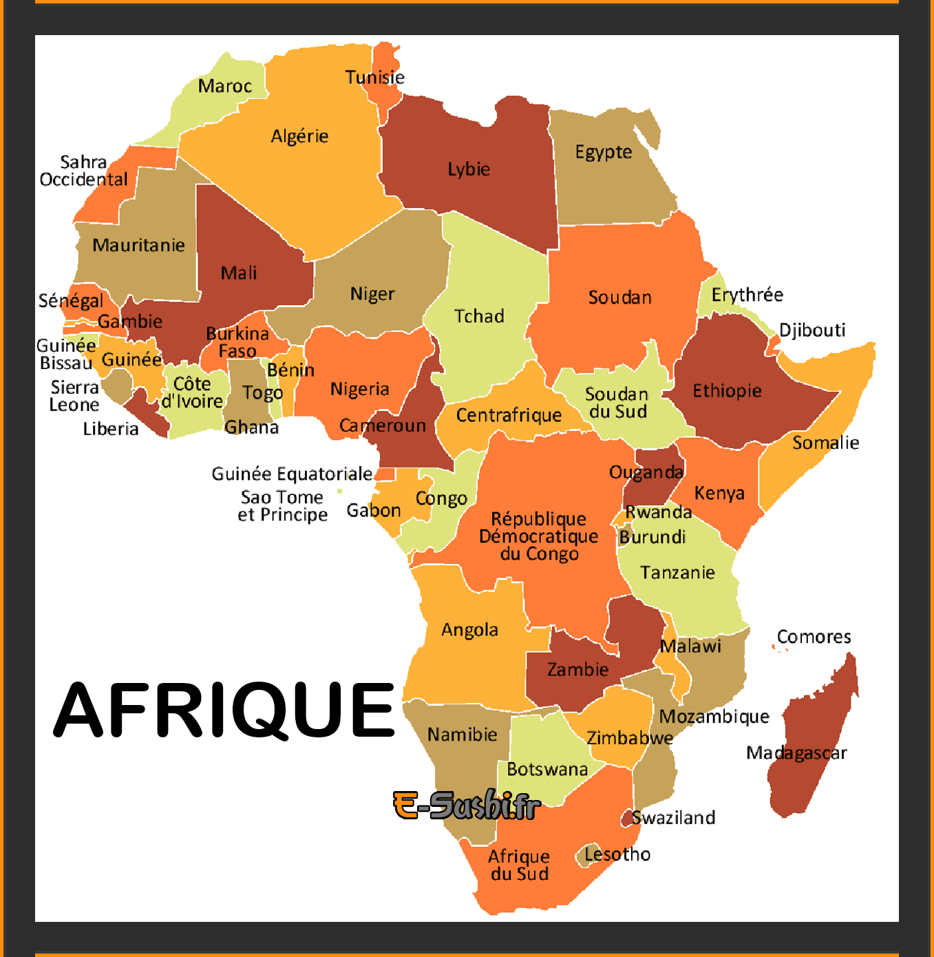 Carte Afrique - Plan - Géographie - Arts et Voyages